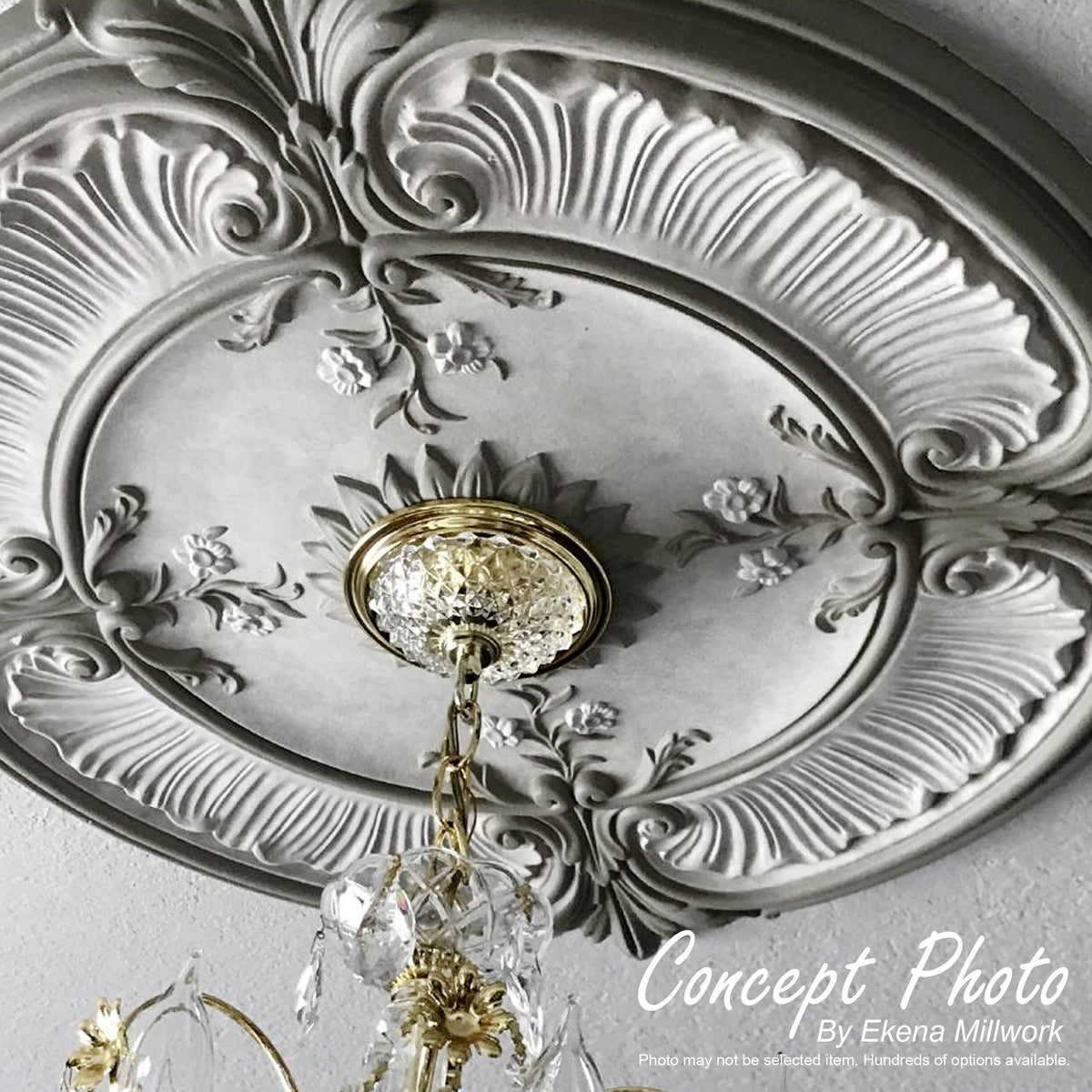 Palmetto Ceiling Medallion Hand-Painted Iridescent Gold D787