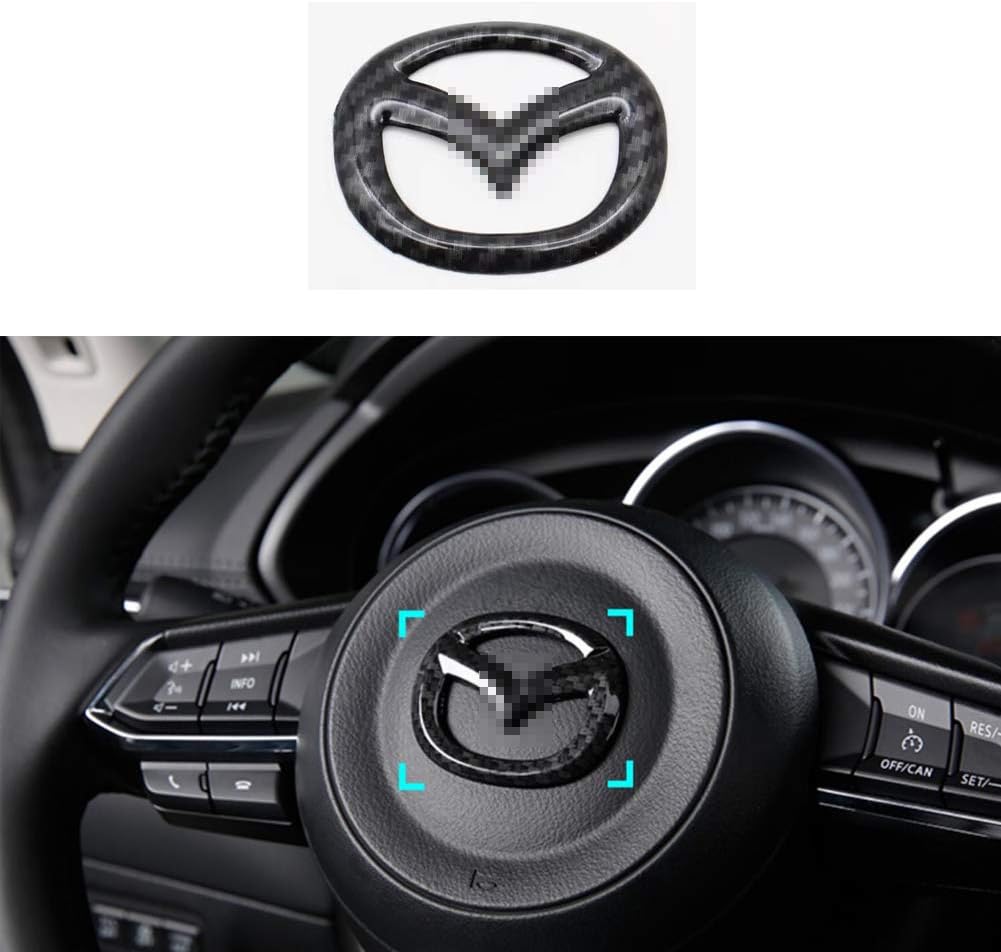 Carbon Fiber Steering Wheel Cover Sticker Black L11820