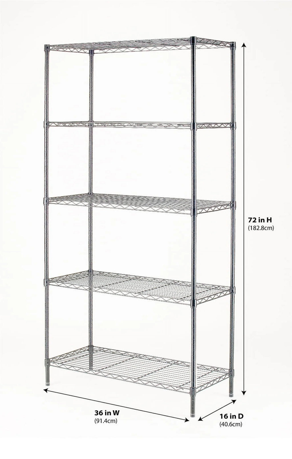 Chrome Wire 5-Tier 1750lb Capacity L4574