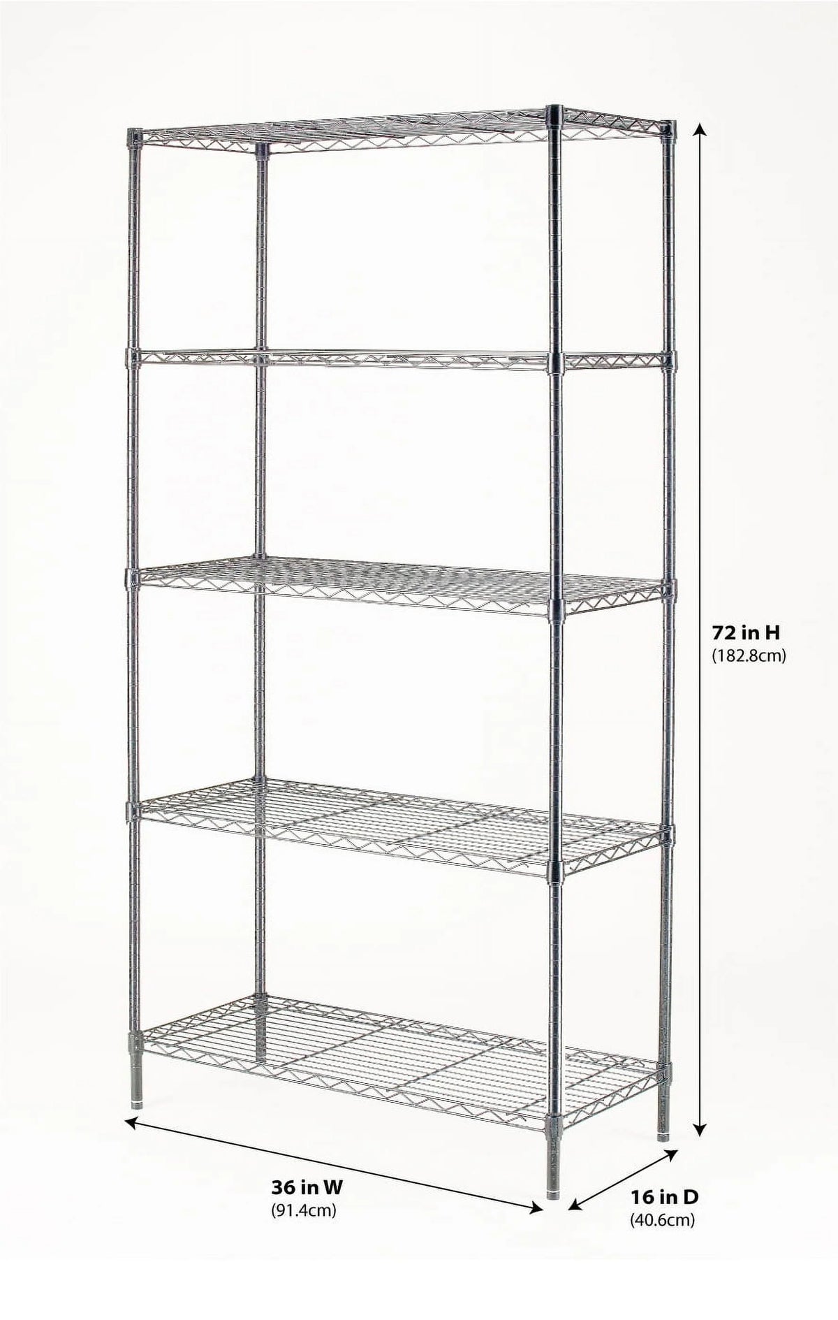 Chrome Wire 5-Tier 1750lb Capacity L4574