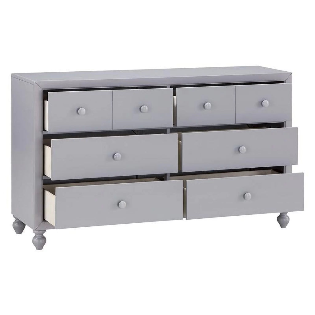Gray 6 Dovetail Drawers Modern Wood Dresser E933499