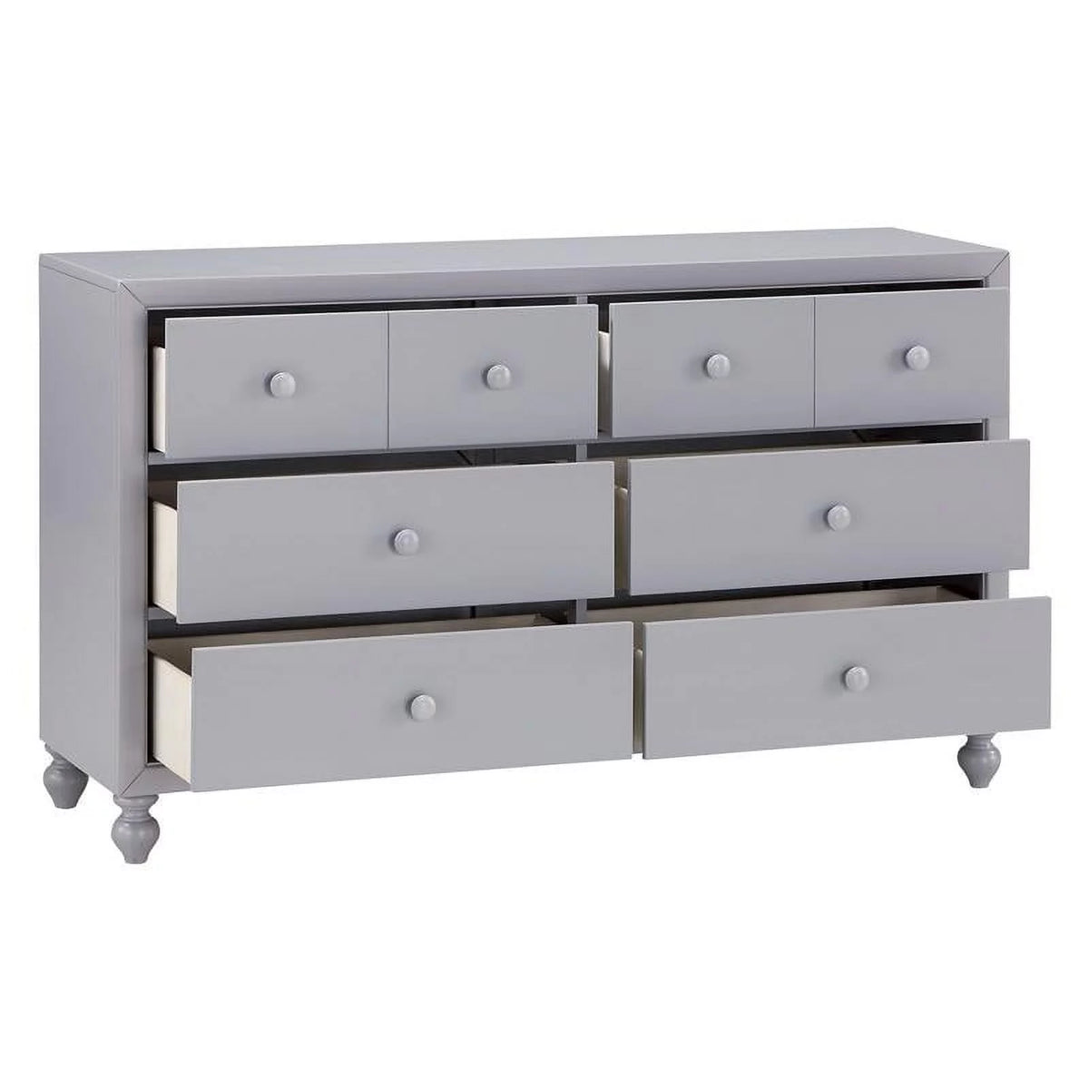 Gray 6 Dovetail Drawers Modern Wood Dresser E933499