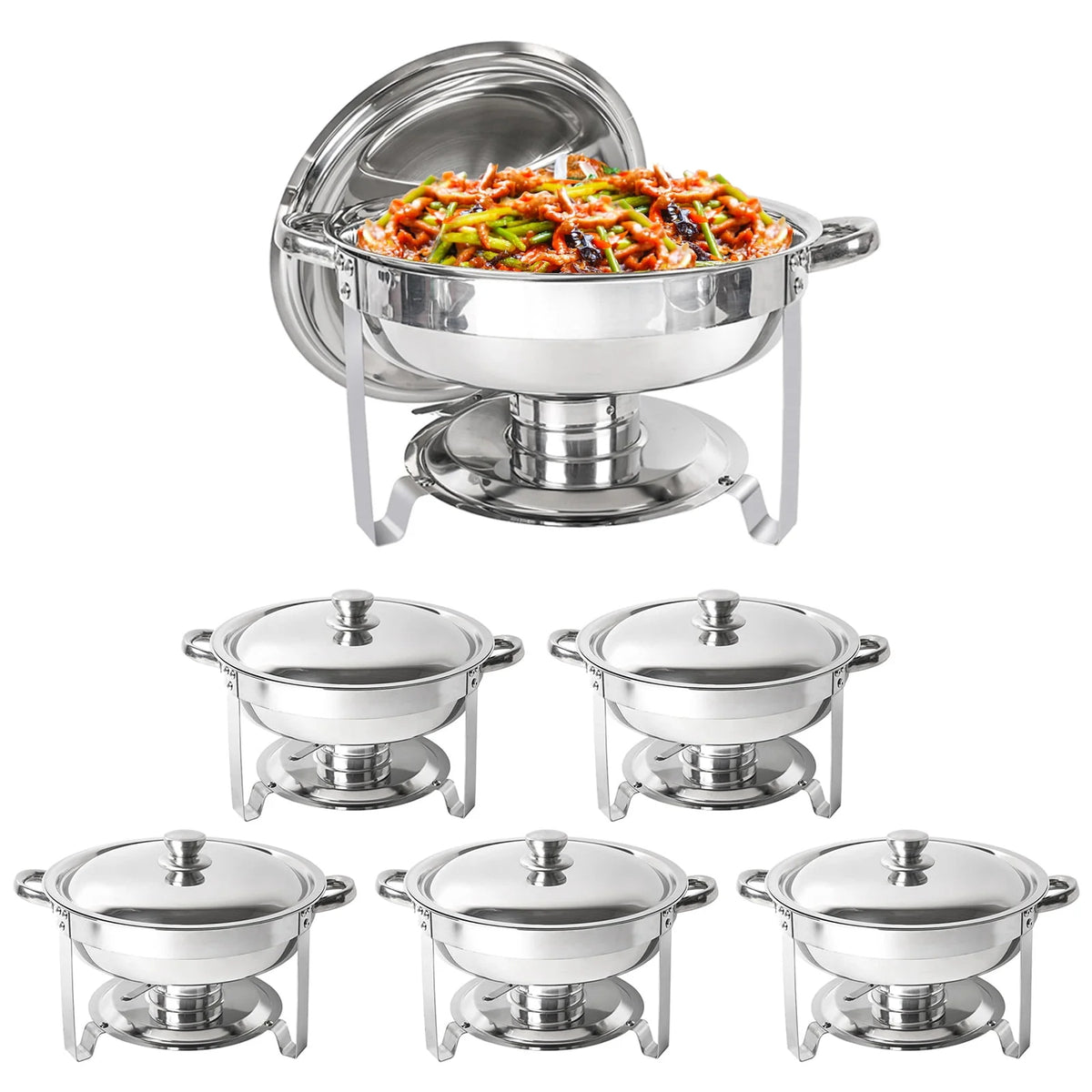 5Qt 4-Pack Stainless Steel Chafing Dish Buffet Set L588