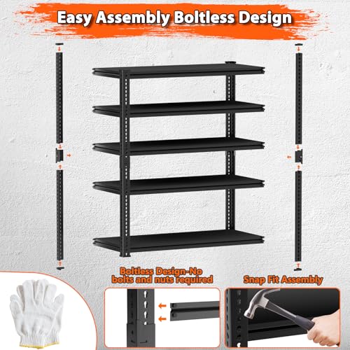 5 Tier Heavy Duty Adjustable Metal Garage Shelving K9898