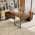 55 inch L-Shaped Lift Top Computer Desk with Storage B4391
