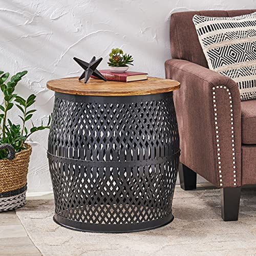 Black Natural Side Table S3243