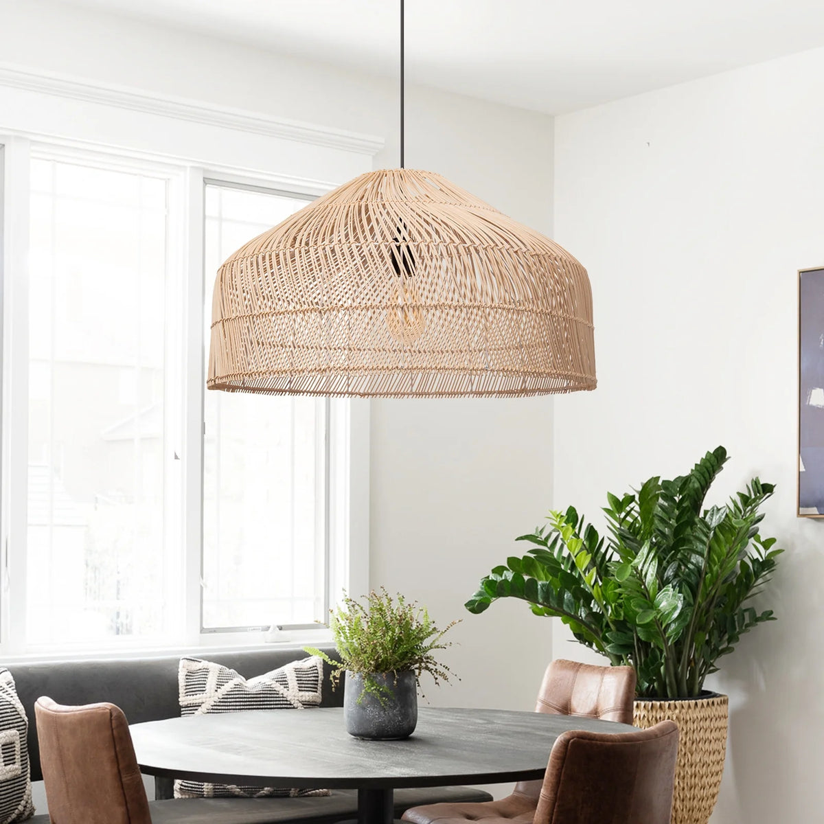 Woven Rattan Pendant Light Chandelier Ceiling Fixture R750544