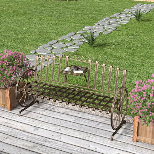 Outdoor Garden Bench with Built-in Table P6749
