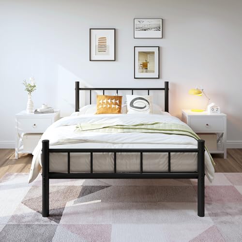 Full Size 14 Inch Metal Bed Frame with Headboard W6650