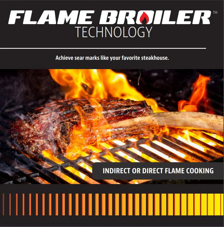 540 Sq. In. Wood Pellet Grill with Flame Broiler and Meat Probe B414