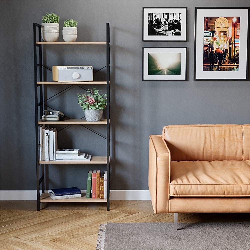 5 Tier Adjustable Bookshelf Storage Shelf C4808
