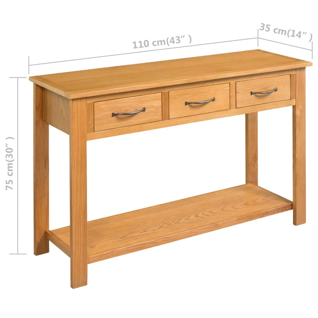 Solid Oak Wood Console Table S352405