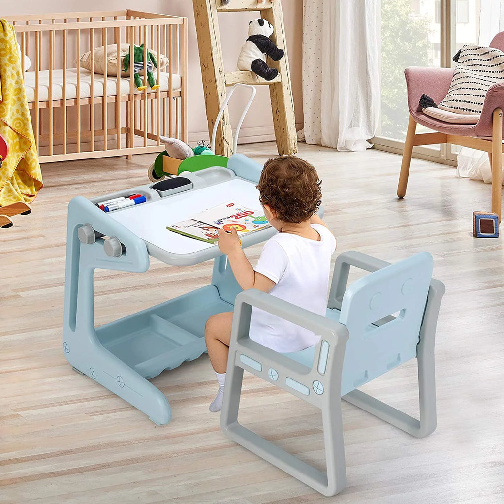 2 in 1 Kids Table & Chair Blue A136807