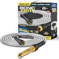 100 Ft Stainless Steel Garden Hose with Nozzle X7608