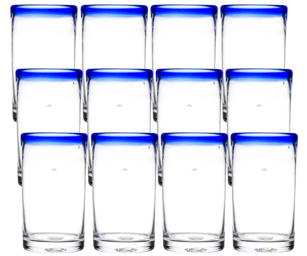 16 oz. Cooler Glass with Cobalt Blue Rim N459247