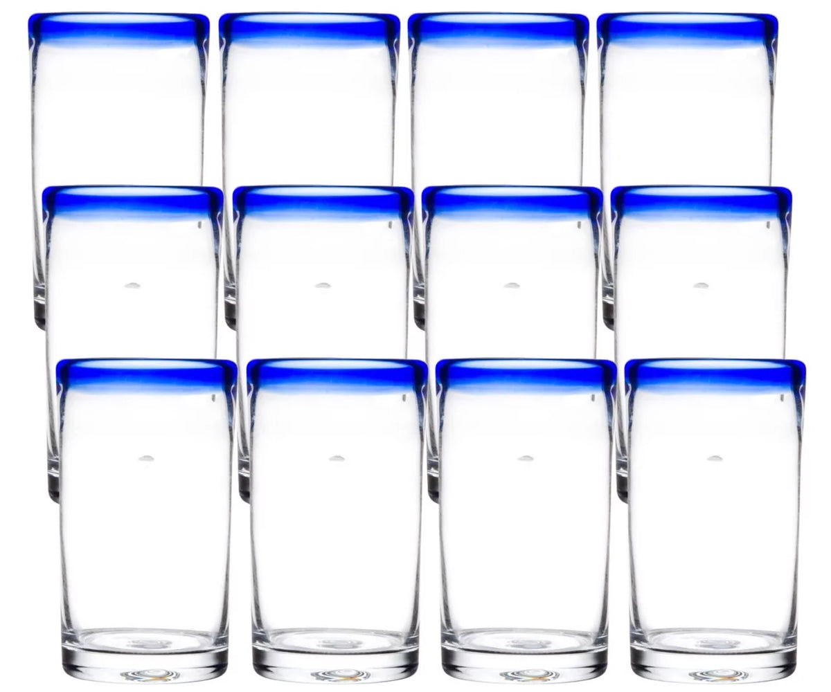 16 oz. Cooler Glass with Cobalt Blue Rim N459247