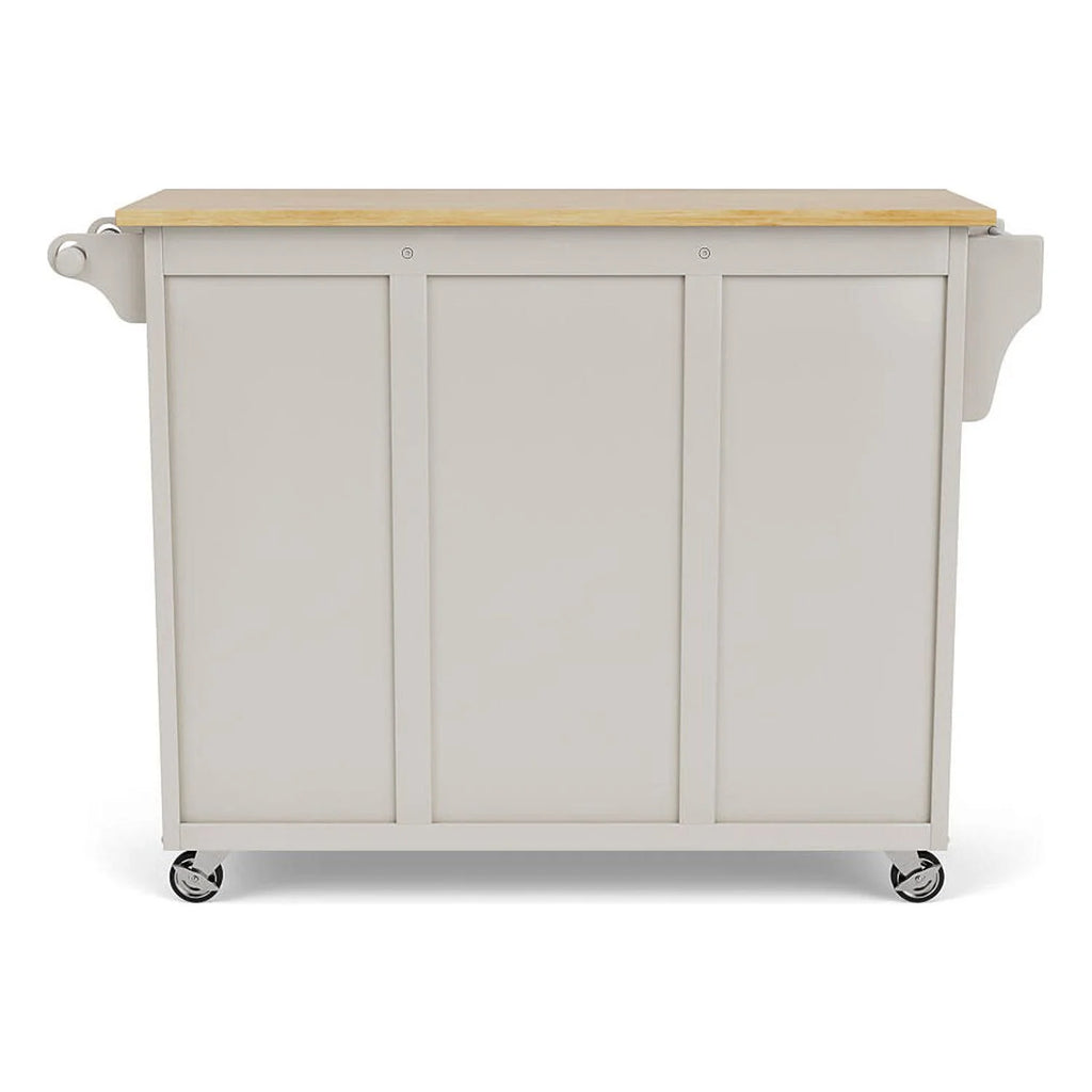 Off White Wood Rolling Kitchen Cart D453620