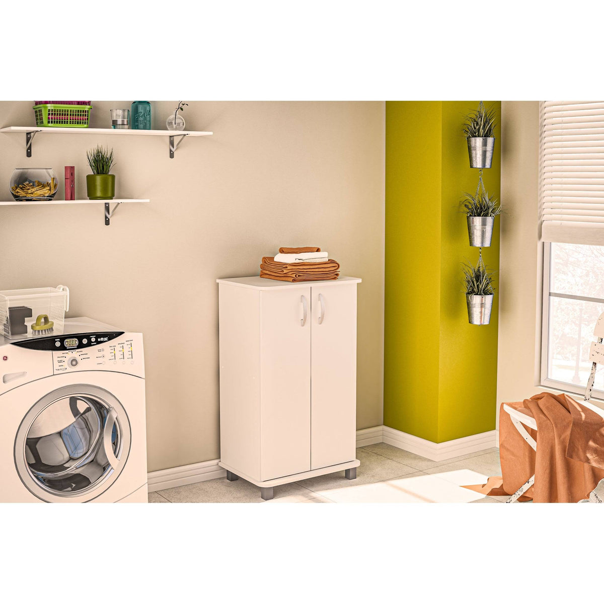 White 2 Door Storage Cabinet C986888