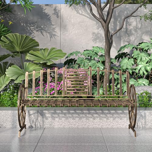 Outdoor Garden Bench with Built-in Table P6749