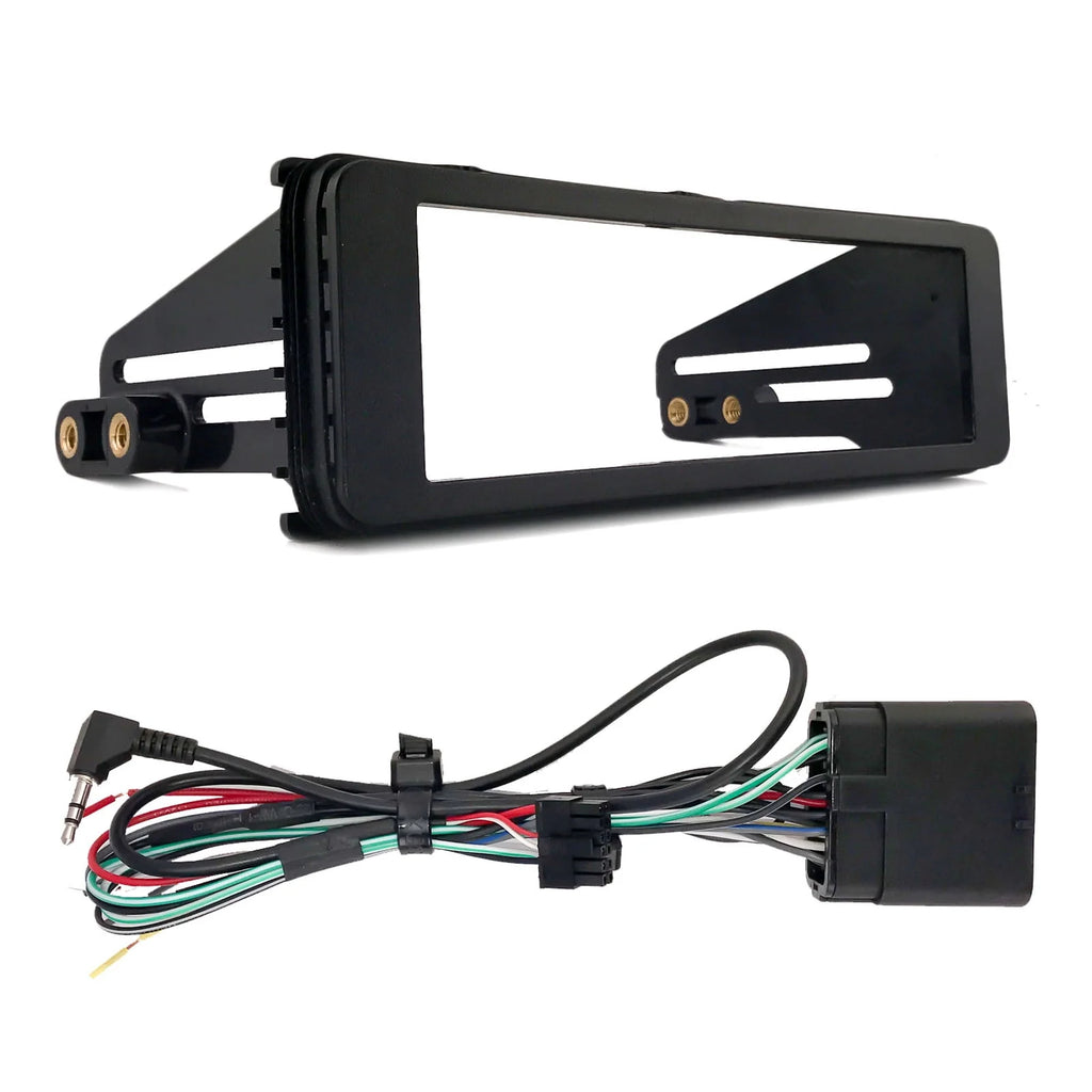Single DIN Bluetooth USB AUX AM/FM Radio Receiver, 2x 6.5 120W Marine Speakers, Stereo Install Kit, Speaker Adapters P20997