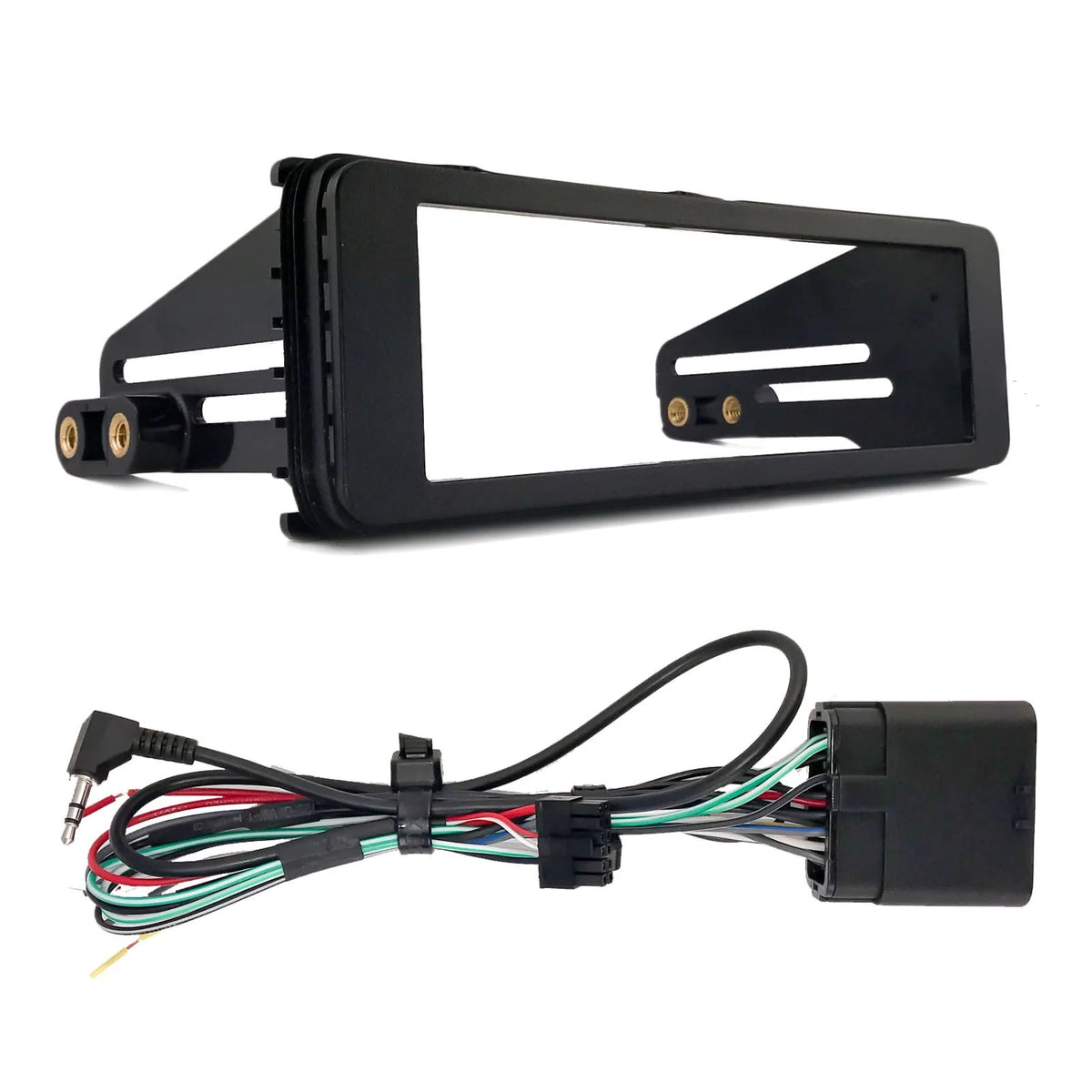 Single DIN Bluetooth USB AUX AM/FM Radio Receiver, 2x 6.5 120W Marine Speakers, Stereo Install Kit, Speaker Adapters P20997