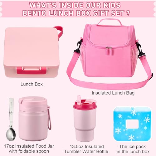 Black 3 Compartment Leak-Proof Bento Lunch Box with Soup Thermo, Tumbler, Lunch Bag and Ice Pack K28647