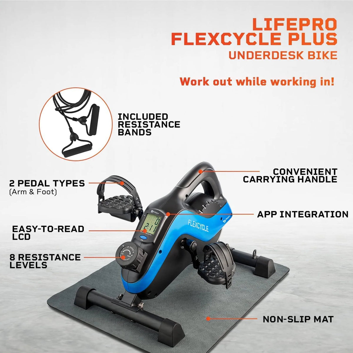 Blue Stationary Bike Pedal Exerciser F381
