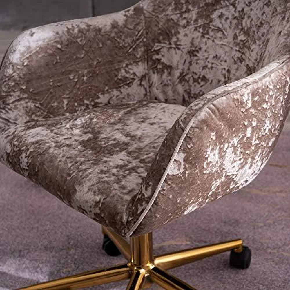 Velvet Fabric Swivel Desk Chair K66026