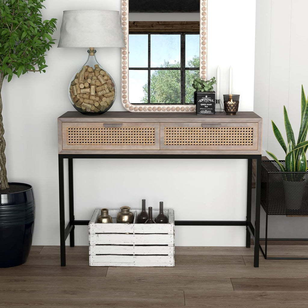 Rustic Console Table with 2 Drawers V37682