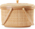Cane-on-Cane Weave Basket with Two Swing Handles T851750