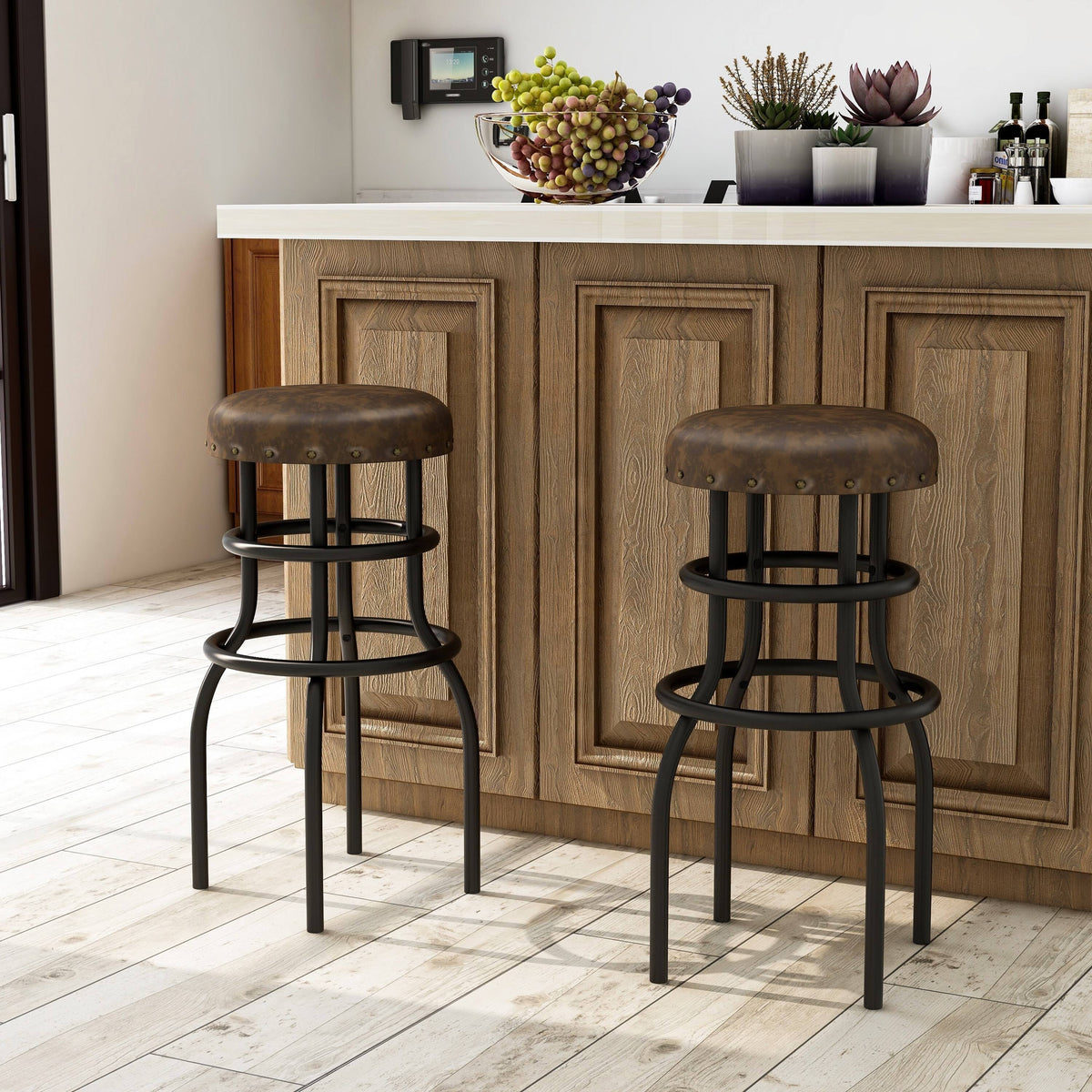 Rustic Bronze Counter Barstools Set of 2 I5613