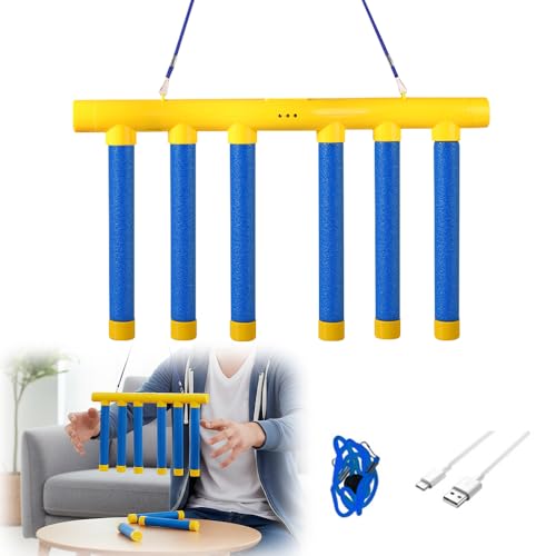 Reflective Drop Stick Challenge Game, Hand Eye Coordination Reflex Training Toy, 3 Adjustable Speed Modes, Yellow P7451