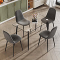 5 Piece Glass Top Dining Table Set with 4 Linen Chairs N788