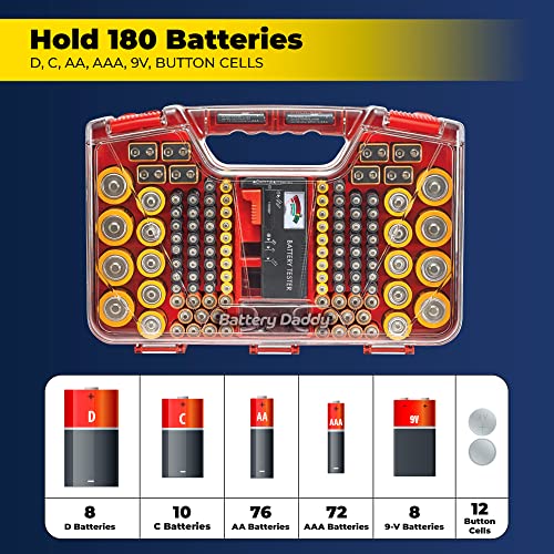 Battery Organizer Storage Case with Tester T724486