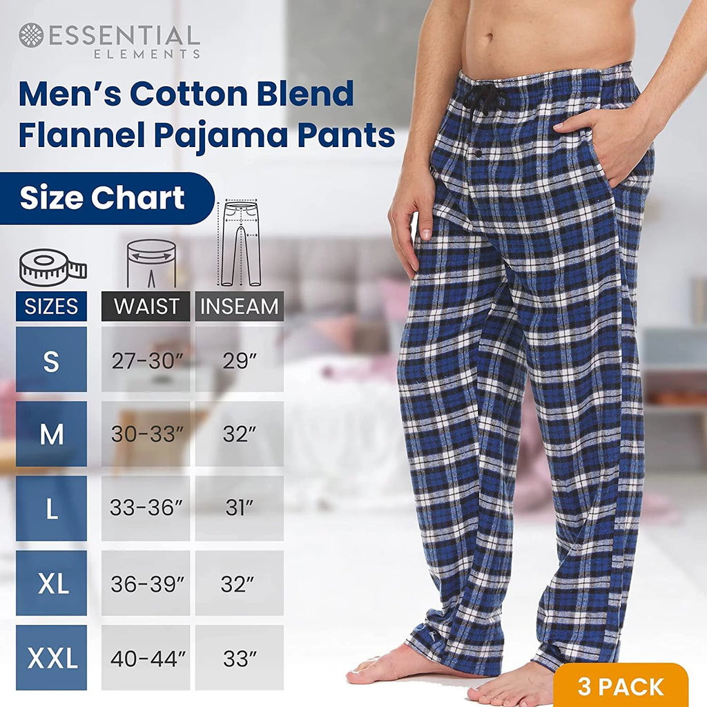 Cotton Blend Plaid Pajama Pants 3 Pack P6998