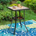 40" Black Patio Bar Table with Metal Frame S2034