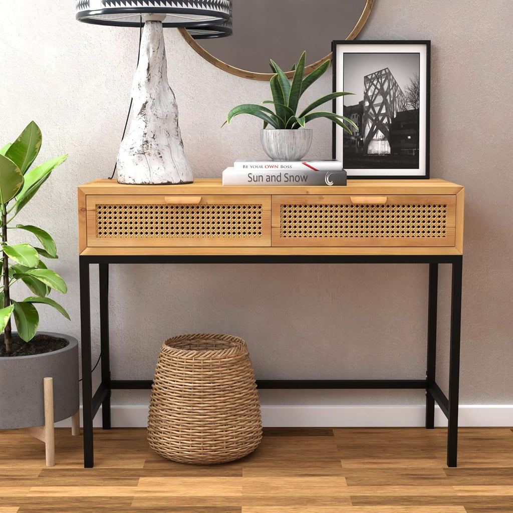 Rustic Console Table with 2 Drawers V37682
