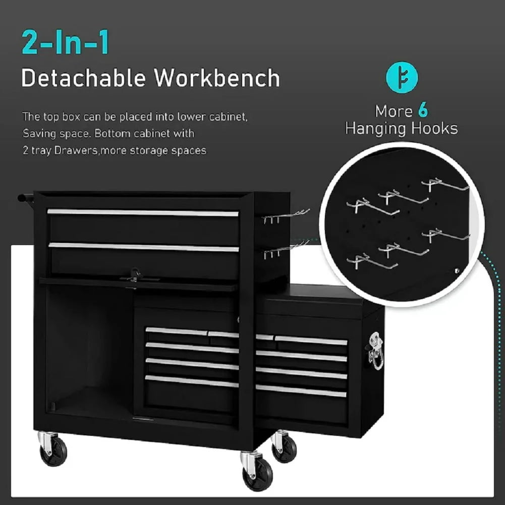 2-IN-1 8-Drawer Rolling Tool Chest & Cabinet P2230