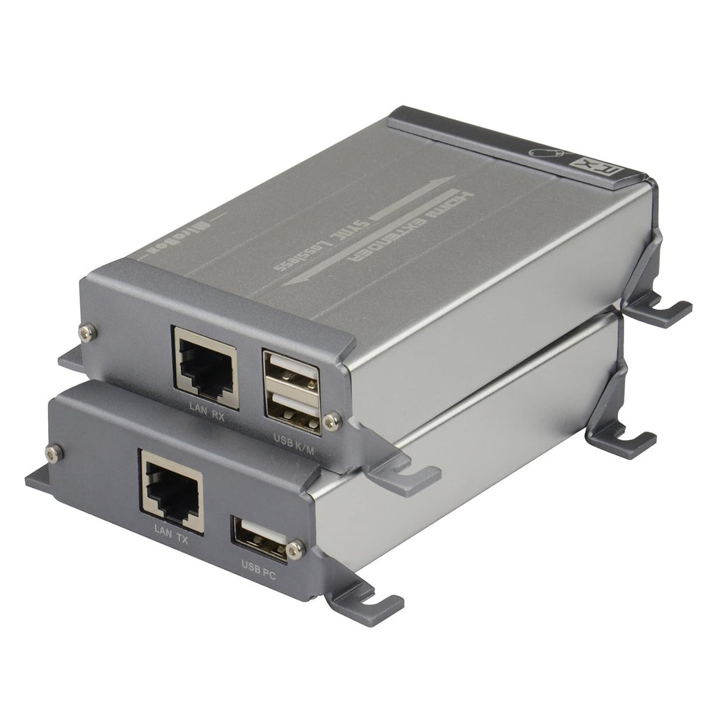 HDMI USB KVM Extender, 80m 1080P@60Hz Over Rj45 Cat5 Cat5e Cat6 Cat6e, USB2.0 * 2, Transmitter and Receiver B980906