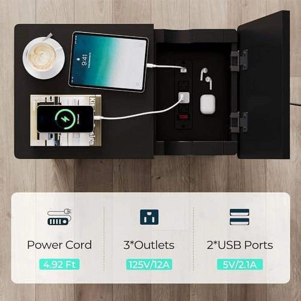 End Table with Charging Station and Drawer L92636