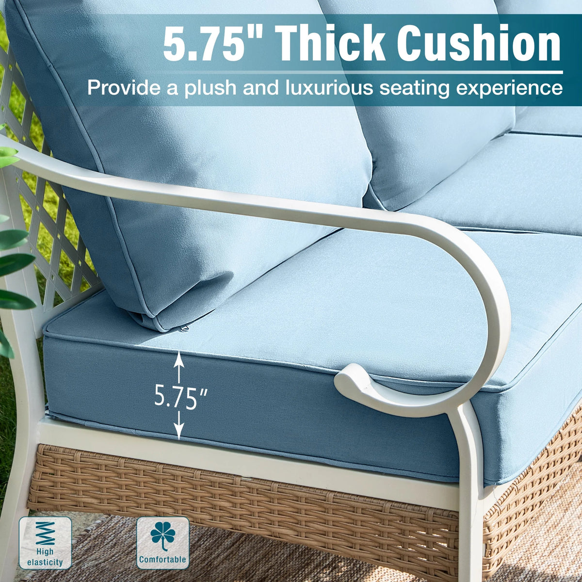 4 Piece Blue Patio Conversation Set D301965