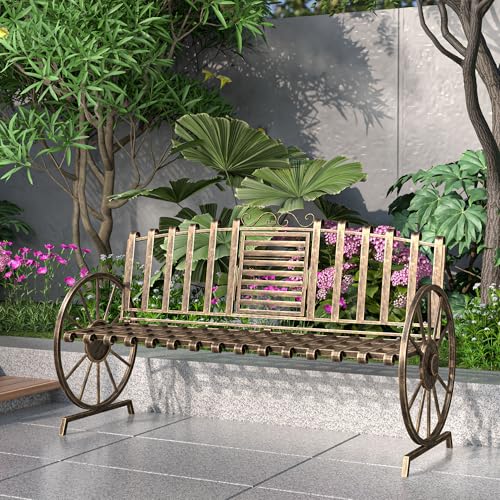Outdoor Garden Bench with Built-in Table P6749