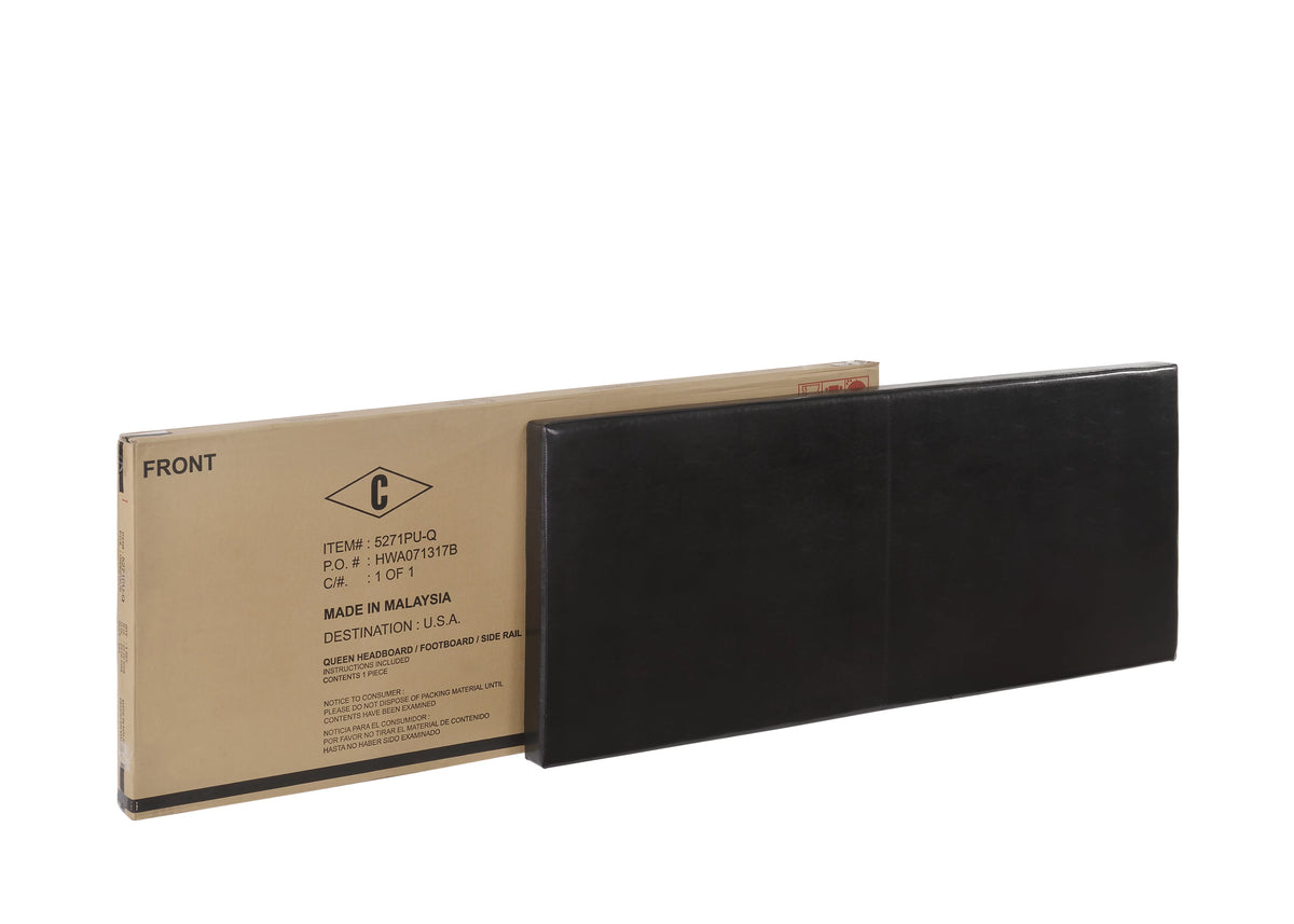 Black Faux Leather Full Bed T2145