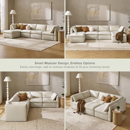 Oversized Modular Sectional Sofa with Storage and Ottoman Chaise S60880
