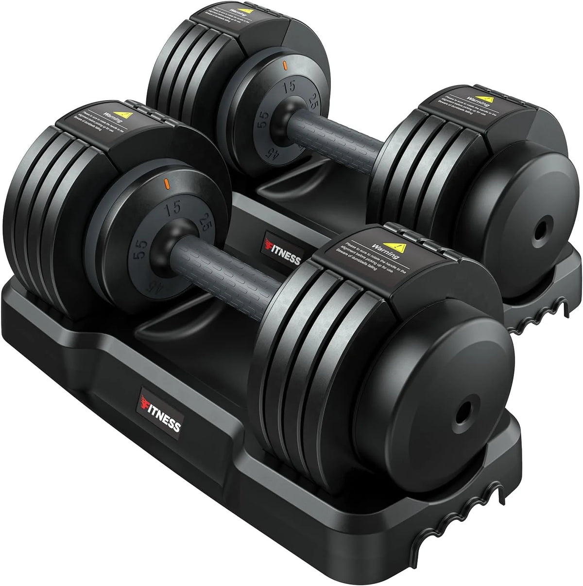 Adjustable Dumbbells Set with Tray, Black K416256