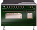 48 Induction Range with Electric Oven in Emerald Green V855