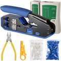RJ45 Crimp Tool Kit with 50PCS Connectors and Wire Stripper B4548