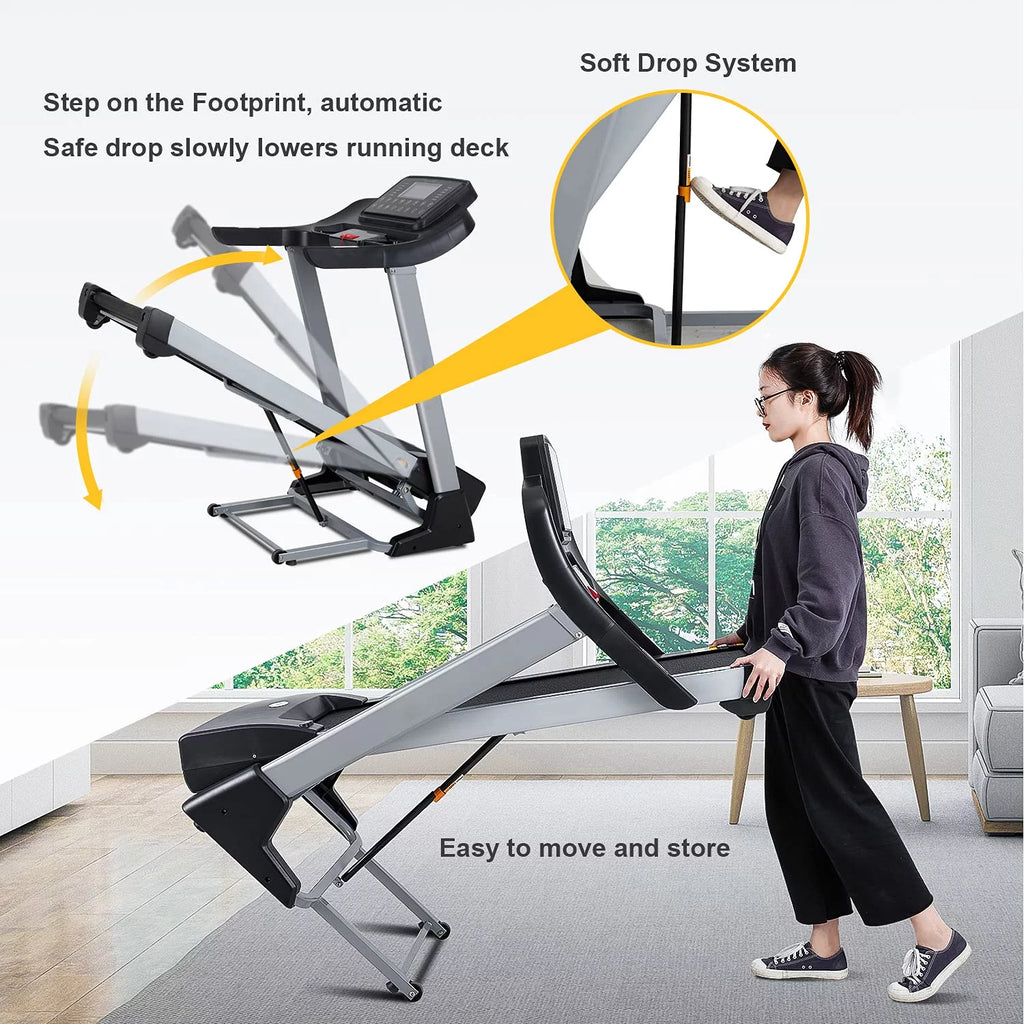 Folding Treadmill with 15% Electric Incline X9123
