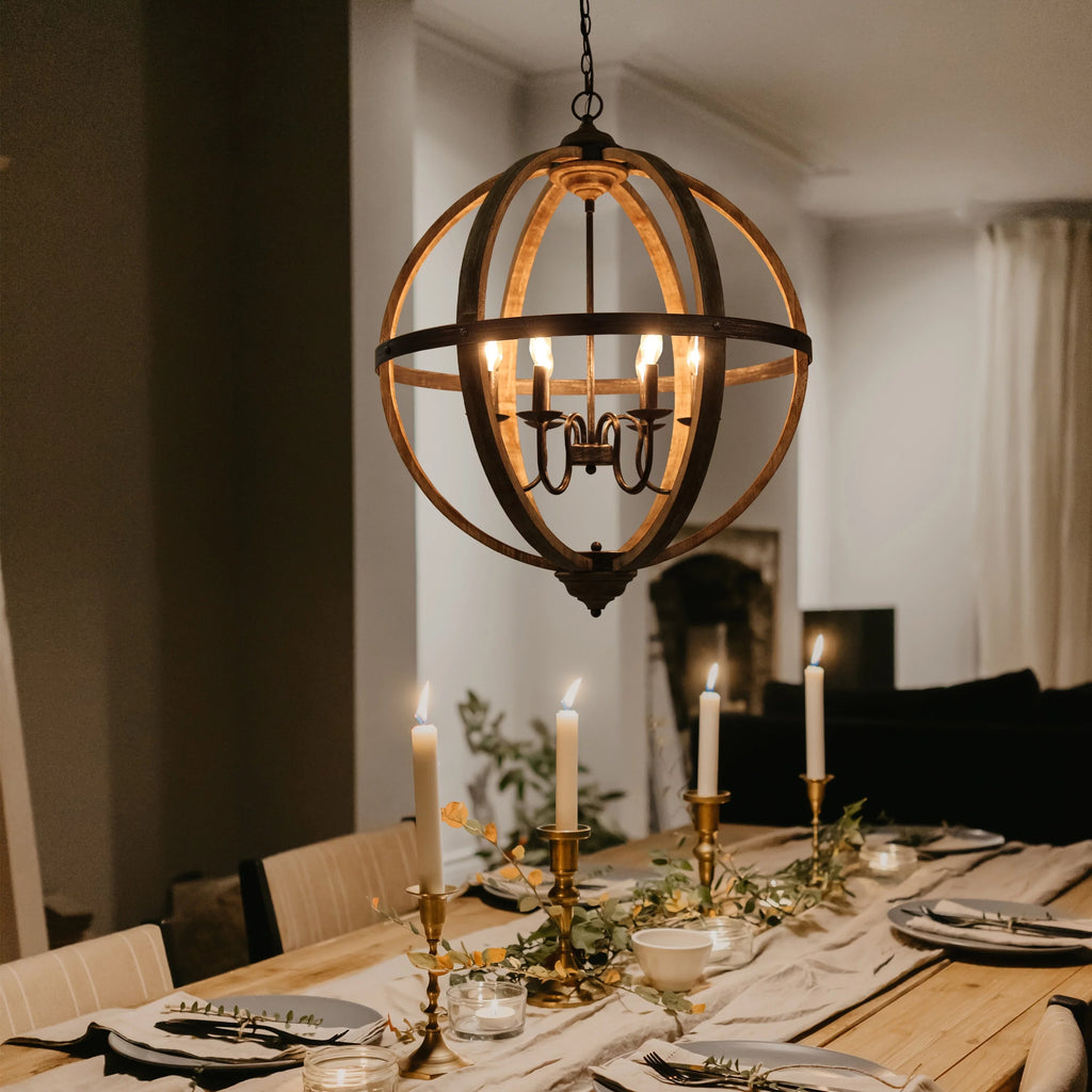 6-Light Wood Chandelier Q87329