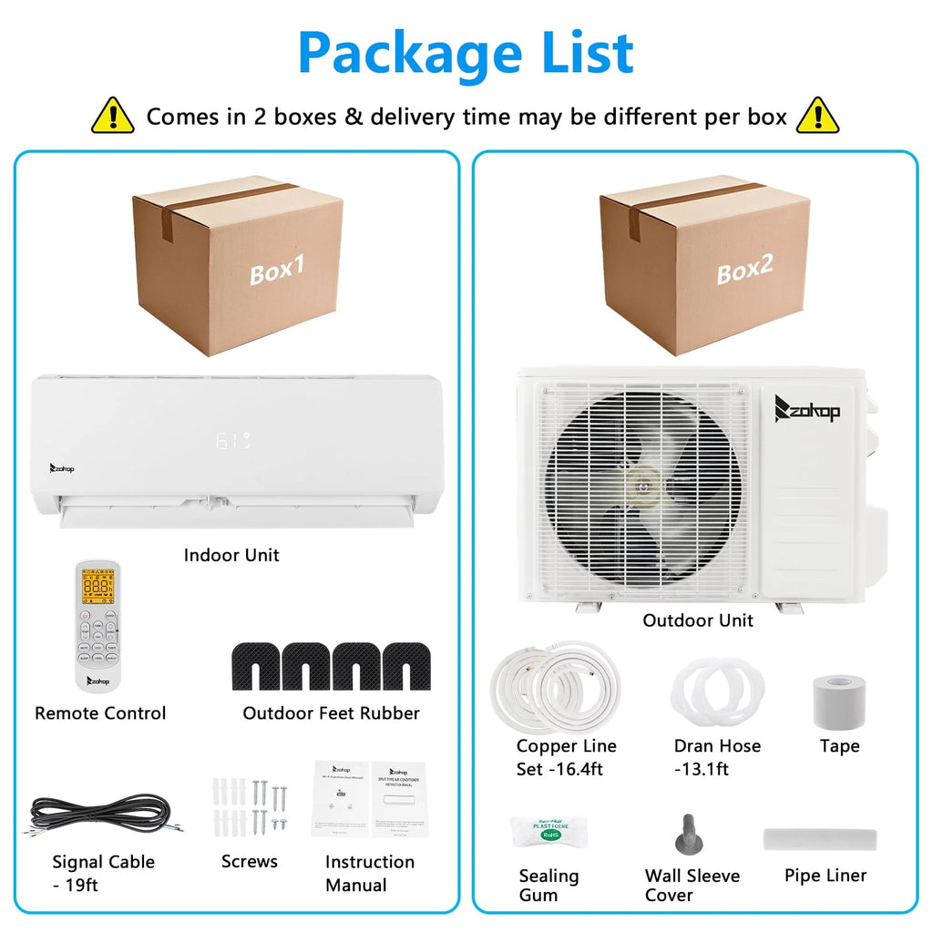 9000 BTU Wifi Enabled Mini Split Air Conditioner & Heater K82805
